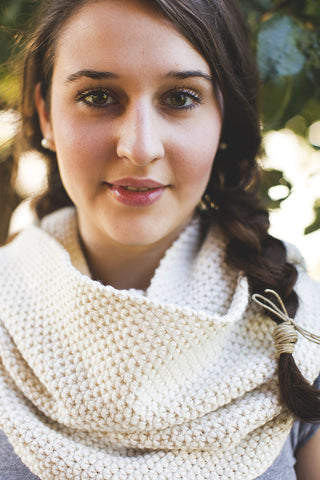 Two Color Seedstitch Infinity Scarf - Unisex